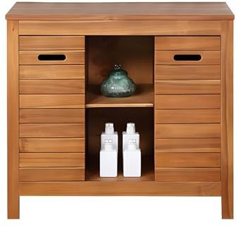 Vente-unique - Mobile sotto lavabo 90 cm in Legno d'acacia - PULUKAN