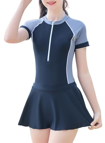 Happy Cherry - Traje de Baño Bebé Niña para Natación Playa Surf Bañador Niñas Verano Ropa de Baño Manga Corta Protección UV Swimsuit - 6-16 Años