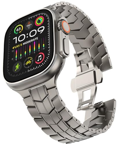 KADES Titan Ersatzarmband Kompatibel mit Apple Watch Armband 49mm 46mm 45mm 44mm 42mm, Luft-und Raumfahrt Taugliches Titanarmband für iWatch Ultra 3 2 1, Series 11 10 9 8 7 6 5 4 3 2 1 SE, Titan