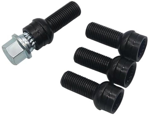 Kompatibel Mit VW Für Golf Für Jetta Für Beetle Für Passat 4 Stück Radnabenmuttern M14 X 1,5 X 27,5 Auto-Stahlfelgen Bolzen Schlüsselschloss Radmuttern-Set 8D0601139F Radnabenmuttern