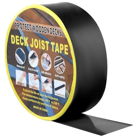 QWORK® 15 M x 50 mm Terrassen Holzschutzband Stark klebend Abdeckband für Unterkonstruktionen und Holz, Zuverlässig Schutz vor Witterungseinflüssen