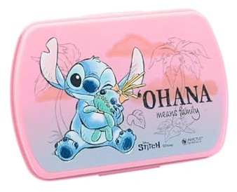 My sweety pop - Boîte à goûter - Lunch box - Pour enfant - Crèche - Maternelle - Ecole - Vacances - Repas – 16 cm - Idée Cadeau - Stitch - Bleu/Rose - Fille