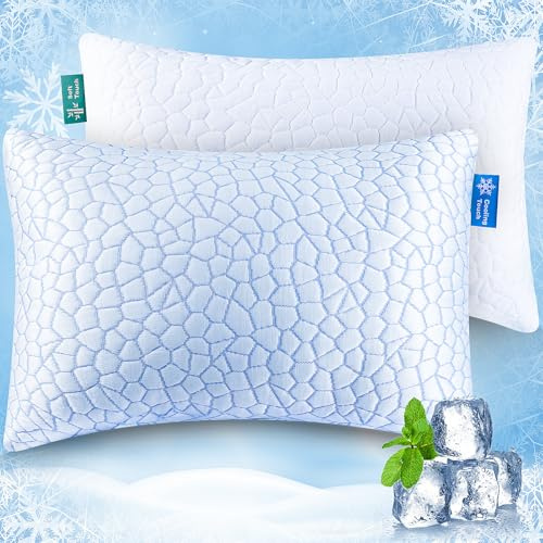 QUTOOL cool pillows for hot sleepers, memory foam pillows 2 pack, cooling pillows king size set of 2