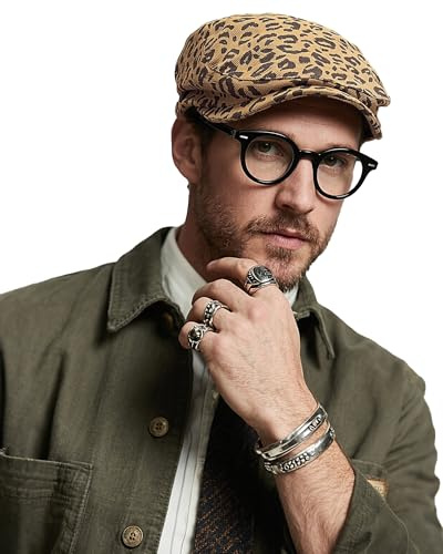 Clakllie Baumwolle Flatcap Herren Newsboy Cap Vintage Schiebermütze Tellermütze UV-Schutz Schirmmütze Gatsby Ivy Irish Hat