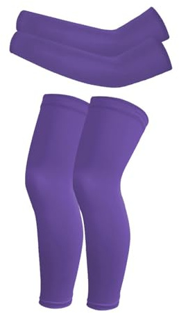 Hotfiary 2 Paia Manicotti a Compressione per Bambini e Ragazzi e Set di Manicotti per Le Gambe per Il Basket e Il Calcio, Protezione Solare Uv per Il Raffreddamento Dello Sport All'aperto Traspirante,