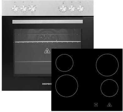 Respekta Kit de cuisinière encastrable HS2001-26 / Classe d'efficacité énergétique A/Espace de cuisson de 72 litres avec 7 modes de chauffage/Plaque de cuisson vitrocéramique/9 niveaux de puissance