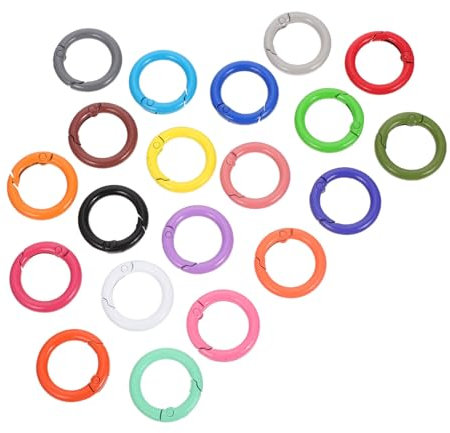 KONTONTY 24stücke Teiliges Bunte Metallische Runde Feder-schnappringe Stabile Schlüsselringe Und Karabiner Vielseitig Für DIY Taschen Schlüsselanhänger Riemen Und Camping Zubehör