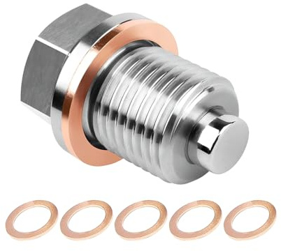 JNNJ M16x1.5 Magnetische Ölablassschraube mit Dichtung | Wiederverwendbar, Fängt Metallpartikel Auf, Mit Kupfer Unterlegscheiben, Einfache Wartung, Automotive Zubehör