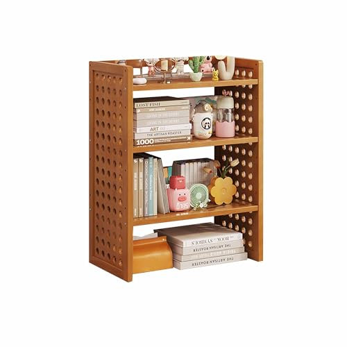 Skrivbordsbokhylla Justerbar bambu skrivbordshylla för skrivbordsöverdel Skrivbordsförvaring Displayställ för datorskrivbord Skrivbordshylla Sovrum för studierum(Brown,40x20x56cm)