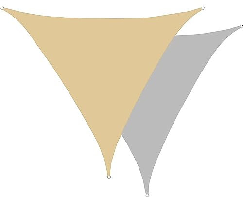 Vela ombreggiante impermeabile triangolare 8x8x8 piedi, tenda parasole con 8 misure opzionali, 3 corde, telo di protezione facile da installare, tenda da sole per esterni da giardino, patio e patio.