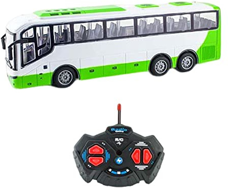 harayaa Autobús de Control Remoto por Radio 1/30 y Luces LED, máquina controlada por Radio, vehículos de Juguete, autobús Escolar RC de 27MHz para, Verde