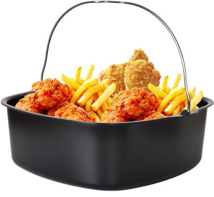 Moule À Gâteau Air Fryer Accessoires De Friteuse À Air Chaud, Moule À Pâtisserie Pour Friteuses À Air, Baril À Gâteau En Fer Carré, Outil Cuisson De Cuisine Air Fryer,Pour Hd9925/Hd9860/Hd9905 (22cm)