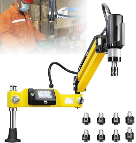 Roscadora eléctrica CNC M3-M16, Brazo roscador Universal de 360 Grados, diseño de Pantalla táctil, Radio de Trabajo de 1000 mm, 0-312 RPM, roscadora eléctrica para roscar Acero, Hierro, Cobre y Alum