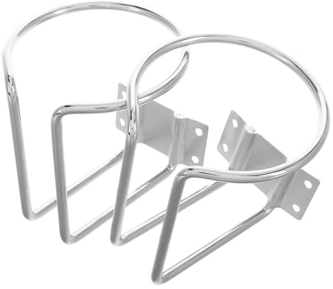 TOYZFRIENDY 2pcs Wall Mount Cup Holder for Cars Trucks Boats Rvs Stylish Silver Wall-mounted Drink Holder for Atv Tractor and Wooden Swings Easy Installation and Secure Storage