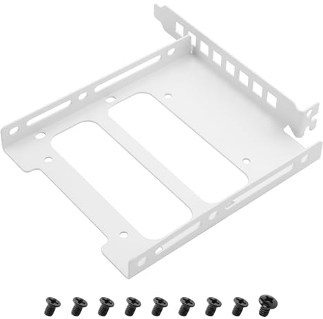 YAODHAOD 2,5 tum/3,5 tum PCIe-Slot SSD-monteringsfäste, universellt ssd-fäste för PC-fodral bakpanelfäste – 1 st (vit 3,5 tum, 13,7 cm PCI-kort)