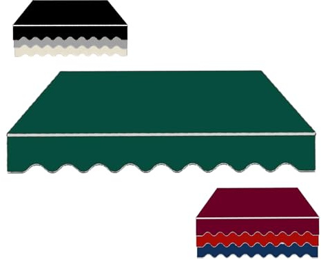 Ersättning baldakinmarkis tyg för fönster och uteplats grönt utomhusmarkisskydd 250 x 480 cm vattentät UV-resistent, perfekt för användning i trädgård och terrass