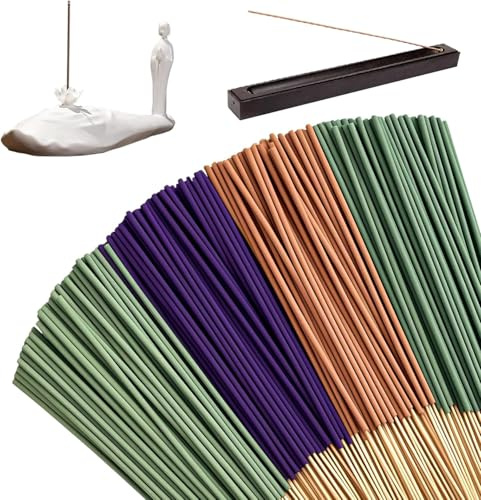 200 Premium Räucherstäbchen 100% Natürlich ohne Chemie, Incense Sticks (4x50) mit Lavendel, Weihrauch, Sandelholz und Salbei für Meditation, Raumreinigung, Entspannung