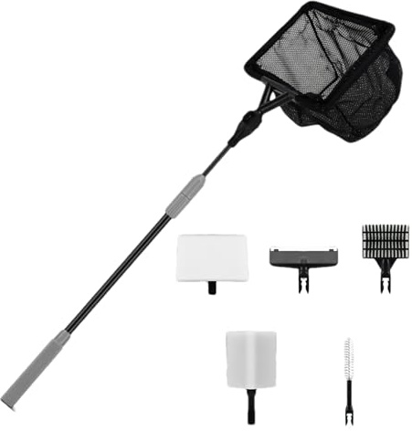 Nuhjytgf Pulitore per Acquari,Set per Manutenzione Acquario con Spazzola e Scrubber - Pulitore Multifunzionale per Vasche d'Acqua - per Casa, Interno, Terrario, Acqua E Salata, E