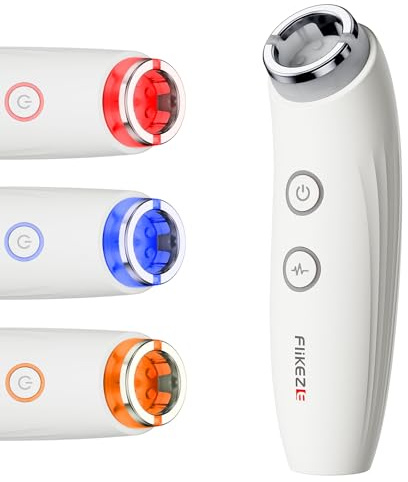 FliKEZE Red Light Facial Massager with Vacuum & Microcurrent | 3-in-1 skincare device with 3 light modes, 3 intensity levels and face & neck beauty care design