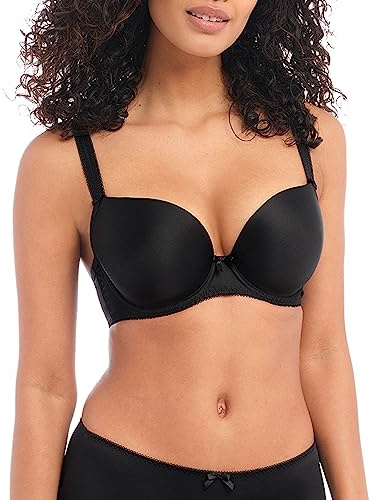 Freya Deco Moulded T-Shirt Bra Black Black 36GG