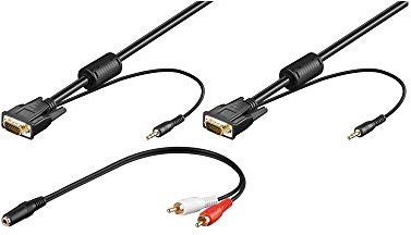 Wentronic 93969 - Cable VGA (3 m, 3.5 mm), Negro