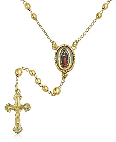 Bling Jewelry Gebetsrosario Kruzifix Kreuz Katholisch Jungfrau Maria Rosenkranz Halskette Aus Vergoldetem Messing Für Frauen Und Teenager