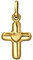 CLEVER SCHMUCK Pendentif en forme de petite croix dorée pour enfant - 11 mm - Brillant - Avec mini cœur au milieu mat - Or 333 8 carats - Dans un étui en forme de croix, Brillant, Sans pierre.
