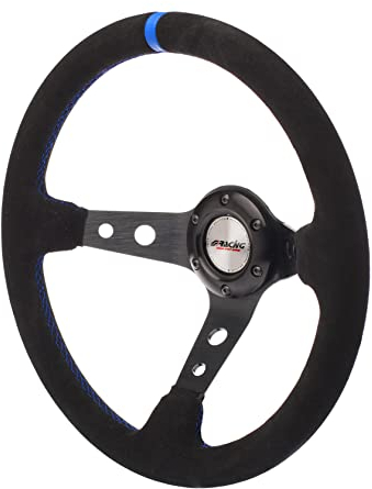 Simoni Racing SKDOWN Sport Steering Wheel Shakedown, Schwarz Light Blau Seams