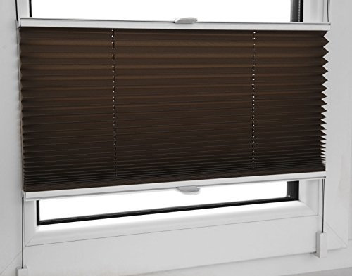 KS Handel 24 PLISSEE FALTROLLO 85x200 cm Schoko BRAUN INKL. KLEMMTRÄGER Jalousie - MEGA Auswahl IM Shop - 80 Breiten - 12 Farben