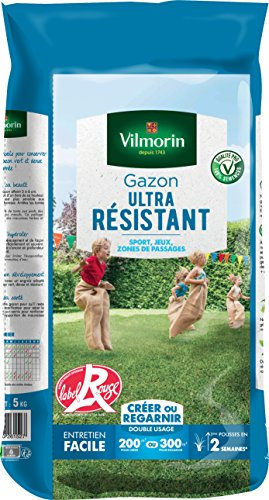 Vilmorin 4462416 Gazon Ultra Résistant, Vert, 5 kg (L'emballage Peut Varier)