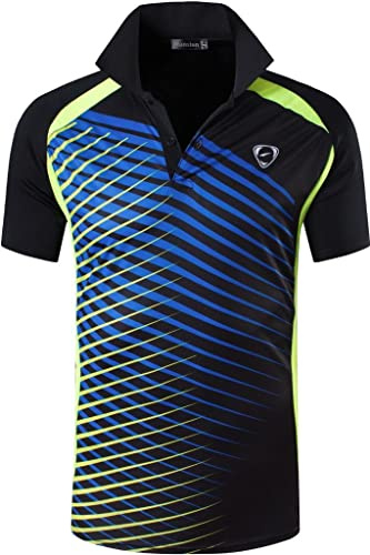 Jeansian Herren Kurzarm Passform Sport Polo Tee Shirts T-Shirts Tops Poloshirt Golf Tennis Pickleball LSL195