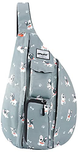 HAWEE Sportbröstväska, resor, sling-väska, crossbody-väska, multifunktionell ryggsäck för unisex, män, kvinnor, tonåringar, arbete, studier, klättring, vandring, löpning, L