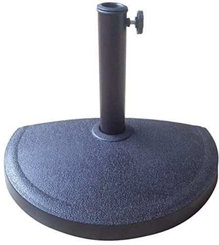 CHARLES BENTLEY Concrete Parasol Half Base Stand Polyresin, Grey 50x30cm