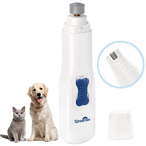Dreamon Dog Electric Nail File Grinders, Pet Nail Trimmer Low Noise, Long Working Time, for Small Medium Large Breed Dog and Cat