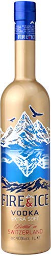 Fire & Ice Swiss Vodka Extra Soft Filtered With Genuine Gold 1x1Litre 40%