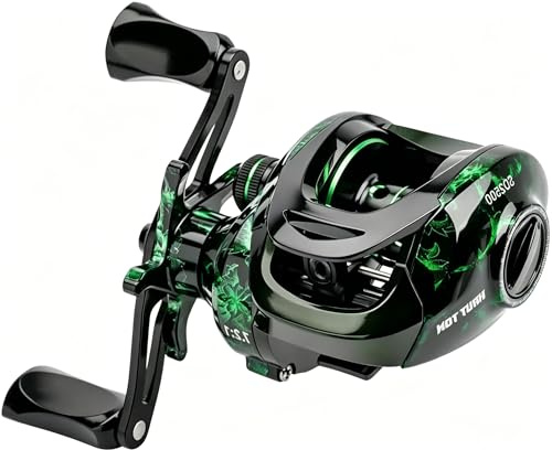 Angeln Baitcasting-Rolle,Magnetisches Bremssystem für das Angeln in Salzwasser und Süßwasser, Baitcaster Angelrollen Mit 18+1BB Edelstahl Kugellagern