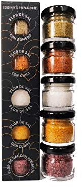 GLOSA MARINA - Flor de Sal Gourmet Salze, Meersalz aus Mallorca als ideales Gewürze Geschenkset Salzset (5x20g)