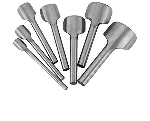 kit per lavorazione del cuoio Strumento di perforazione del mestiere di cuoio 7pcs Set di perforatori vuoti semicircolari Punzone di perforazione di cuoio per cinturini fustelle cuoio