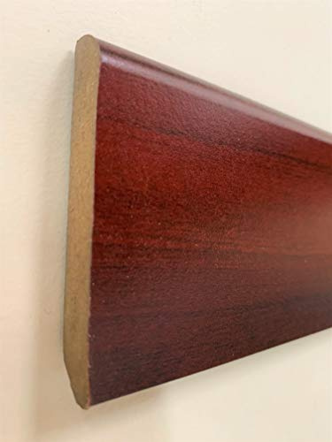 Battiscopa liscio in MDF rivestito mm.70x10x2180. Confezione n° 5 aste totale mt. 10,90. (mm.70x10x2180 tinto mogano)