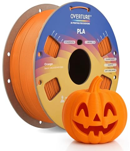OVERTURE PLA Filament 1,75 mm Orange 1kg | Super Speedy | Gleichmäßige Extrusion • Stärkere Zähigkeit • Maßhaltig ±0,02 mm • Sauber Gewickelte • Für gängige FDM-3D-Drucker