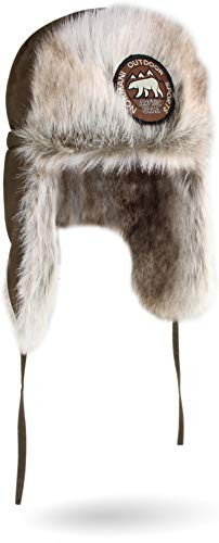normani Unisex Wintermütze Winterkappe Arctic Ursa aus Synthetik-Pelz mit Ohren- und Nackenwärmer