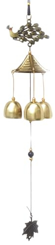 Tissting Vindspel, vintage metall vindklocka klockor, kinesisk Feng Shui lyckoklocka hängande ornament för lycka hus trädgård terrass gård hängande dekoration gåva (påfågel)