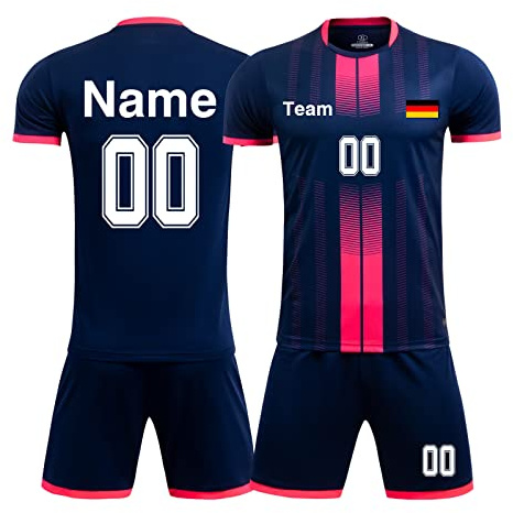 LAIFU Fußball Trikot Kinder Namen Personalisiert Kinder Jungs Trikot mit Eigenem Namen Nummer Team Logo