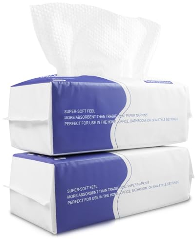 Disposable Face Towel 120 Count Cotton Tissue Dry Face Wipes Face Cloths for Women, Ultra Soft CleanTowels for Washing Face, Makeup Removing 20x20cm (Pearl Pattern)