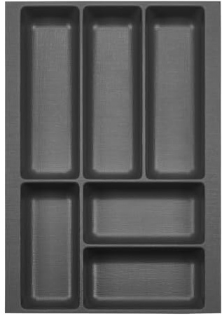 Orga-Box 2 Besteckeinsatz Tiefe: 461 x Breite: 309 mm anthrazit | mit Canvas Struktur für 40er Nobilia Schublade bis 07.2012 BITTE MESSEN SIE IHR SCHUBLADENINNENMAß!