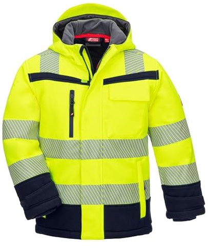 Nitras Motion Tex Warnschutz-Softshelljacke für Kinder in leuchtgelb, Größe 122/128