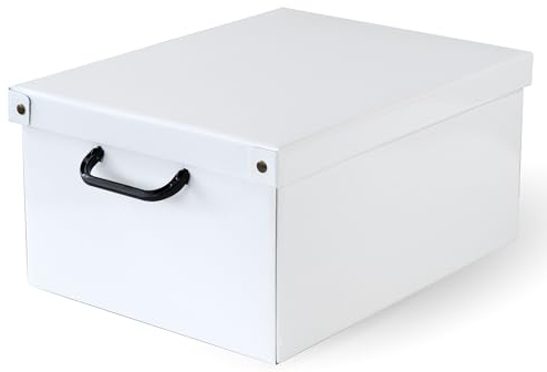Lavatelli Aufbewahrungsbox aus Karton, Geschenkbox aus pappe mit deckel 32x42x21cm WEISS, MITTEL, 1 Stück Box aufbewahrung mit deckel für Kleidung, für Garderobe, für vakuumbeulteln Geschenkidee