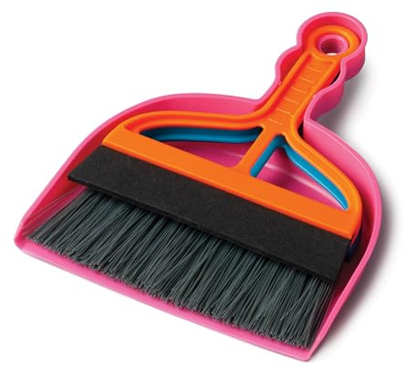 Kilo Mini Dustpan and Brush Set, 3 Piece Portable Cleaning Brush, Dust Pan and Squeegee Combo, Perfect for Home and Office Worktop, Tabletop or Floor Spills