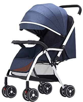 ZONABSQQ Kinderwagen Kinderwagen, verstellbares Belüftungsnetz, Vierrad-Stoßdämpfung, Sonnenschutzdach, Faltbarer Kinderwagen Komfort und Sicherheit