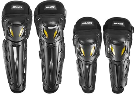 ZhuiKun Motorrad Knieschienbeinschützer Pads Ellenbogenprotektor Einstellbare Knieschoner Pads Protector Armor Motocross Racing Biking Protective Gear